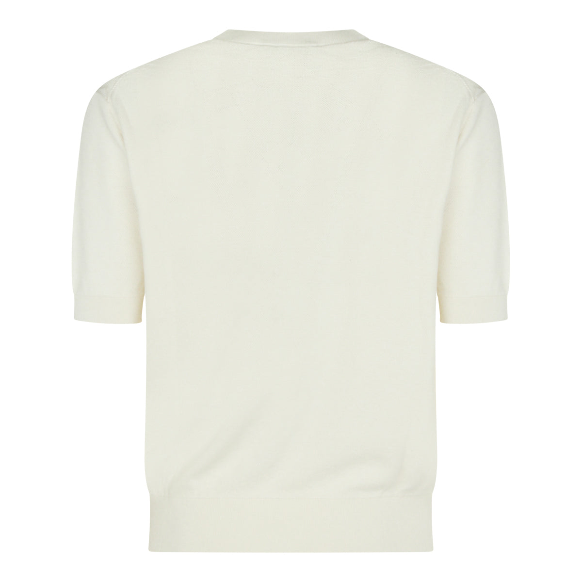 WHITE SILK AND COTTON BLEND T-SHIRT