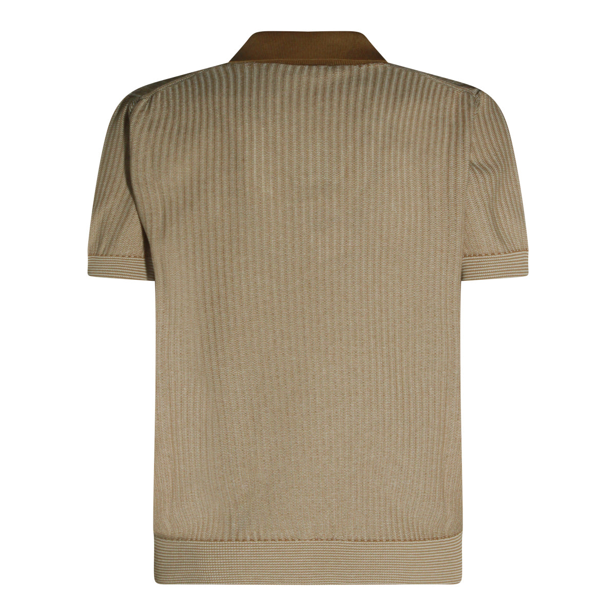 SAND COTTON BLEND POLO SHIRT