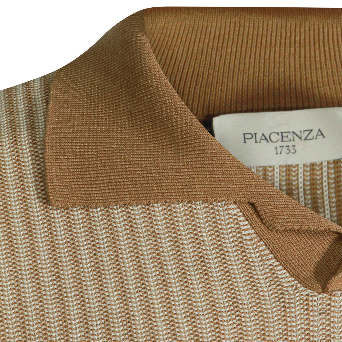 SAND COTTON BLEND POLO SHIRT