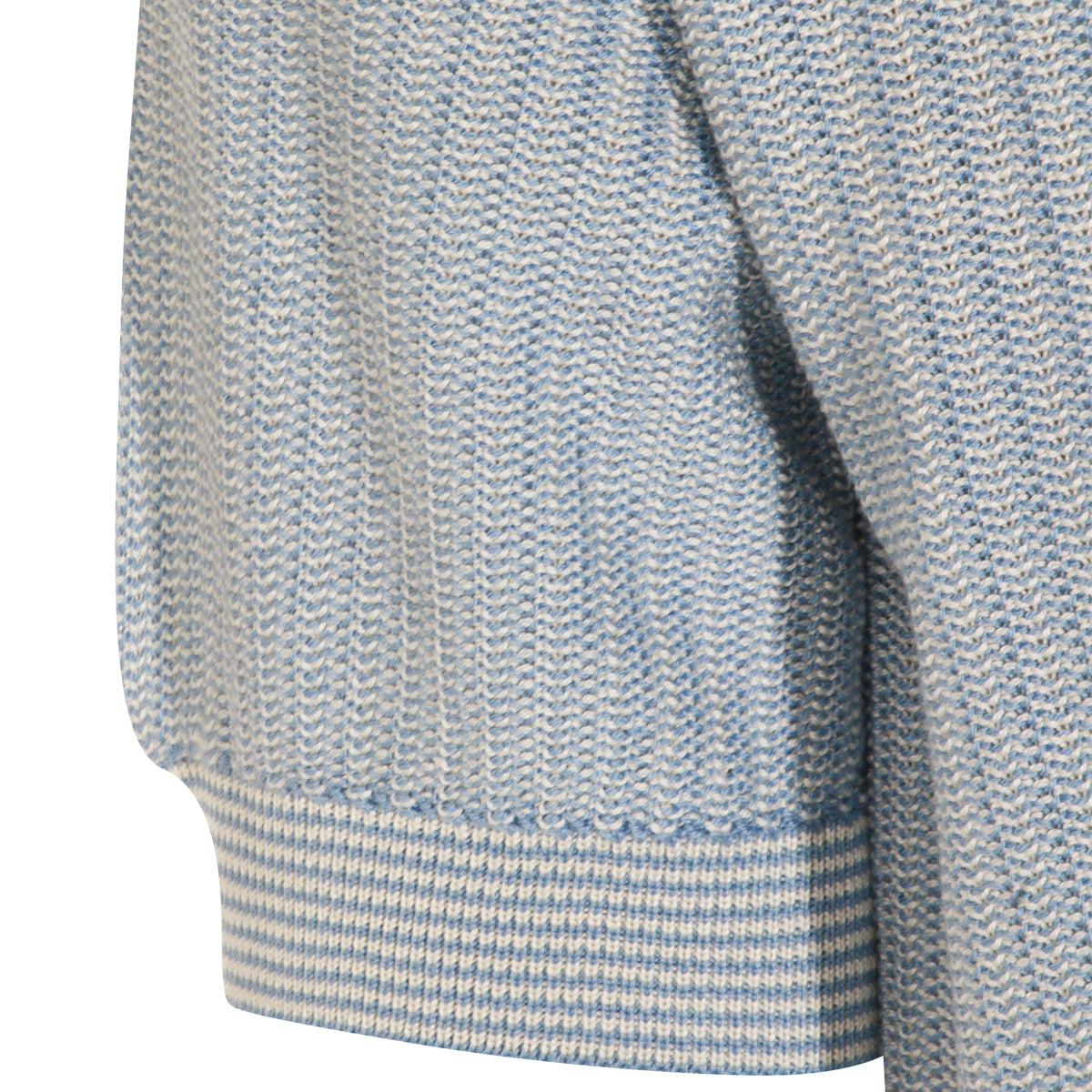 LIGHT BLUE SILK AND COTTON BLEND POLO SHIRT