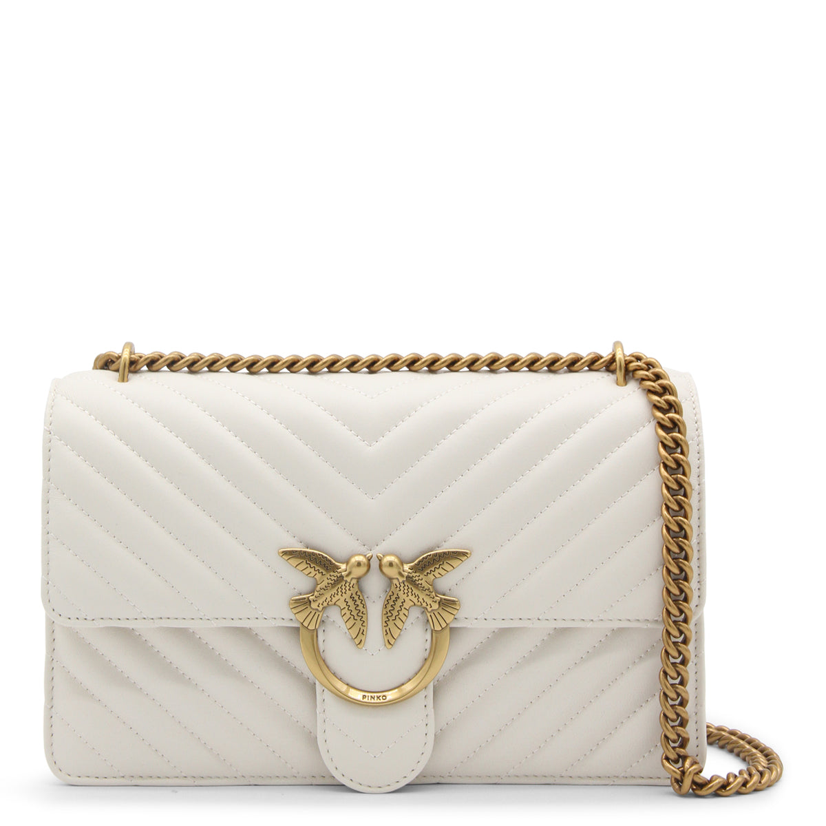 IVORY LEATHER LOVE ONE CLASSIC SHOULDER BAG