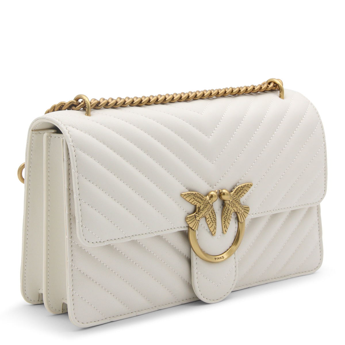 IVORY LEATHER LOVE ONE CLASSIC SHOULDER BAG