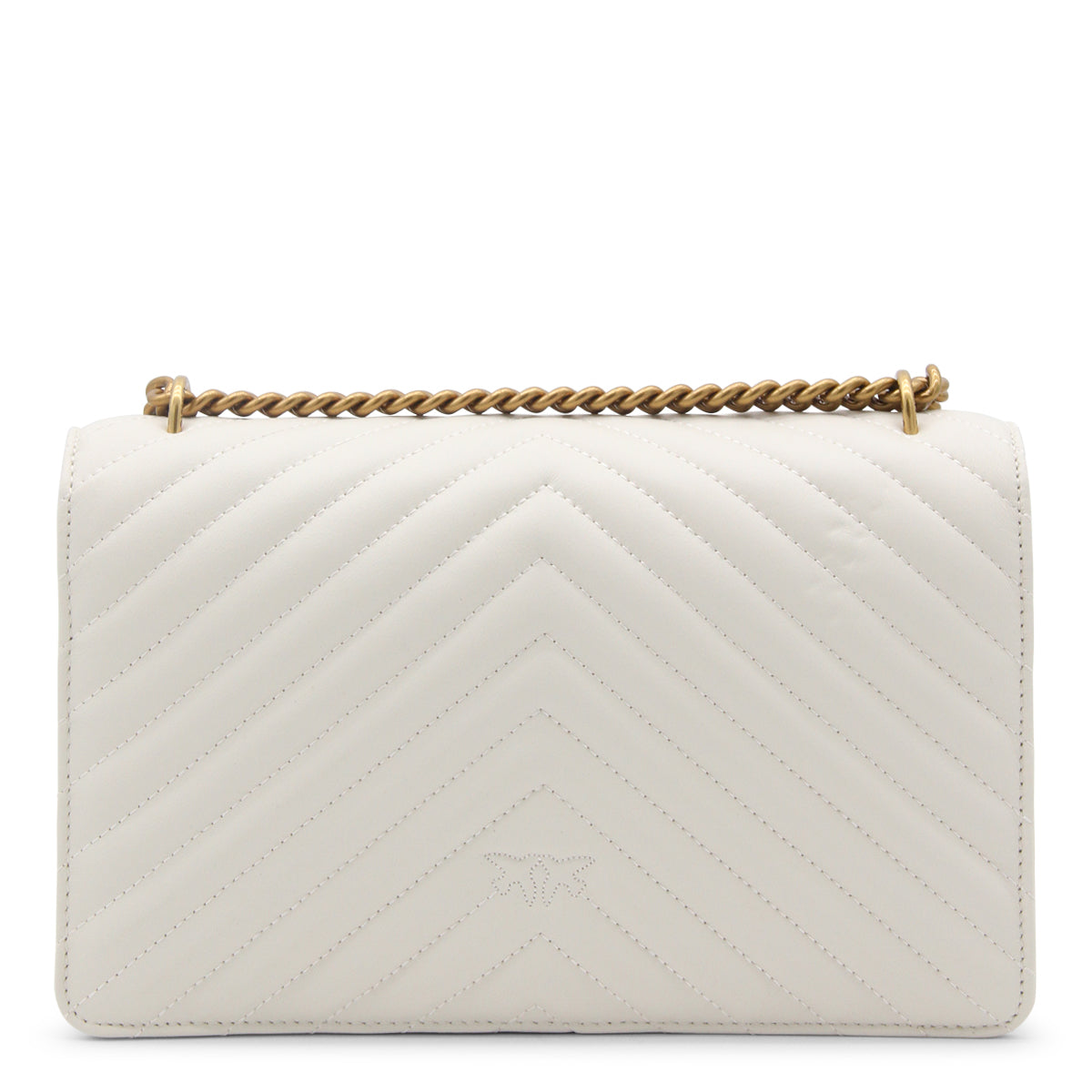 IVORY LEATHER LOVE ONE CLASSIC SHOULDER BAG