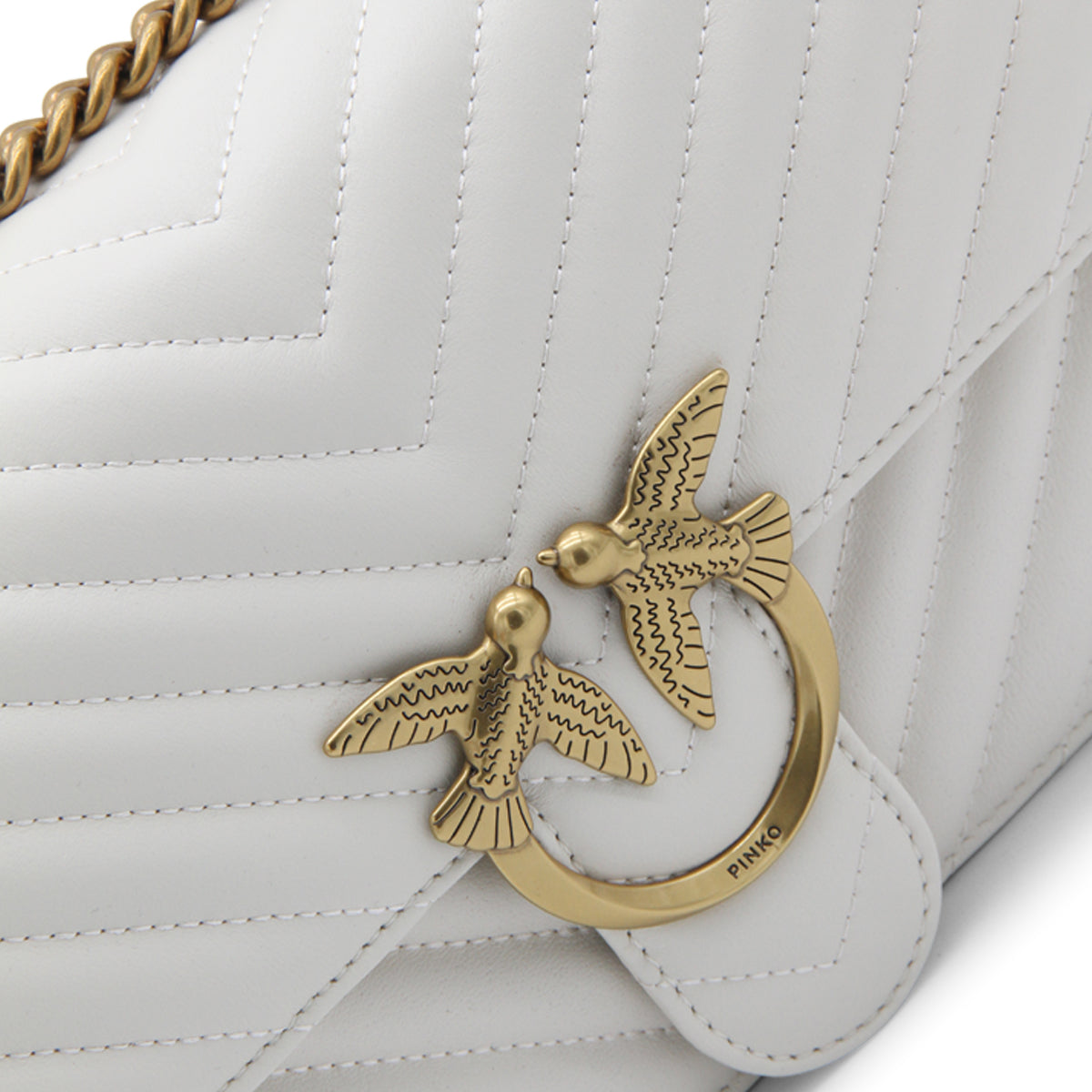 IVORY LEATHER LOVE ONE CLASSIC SHOULDER BAG
