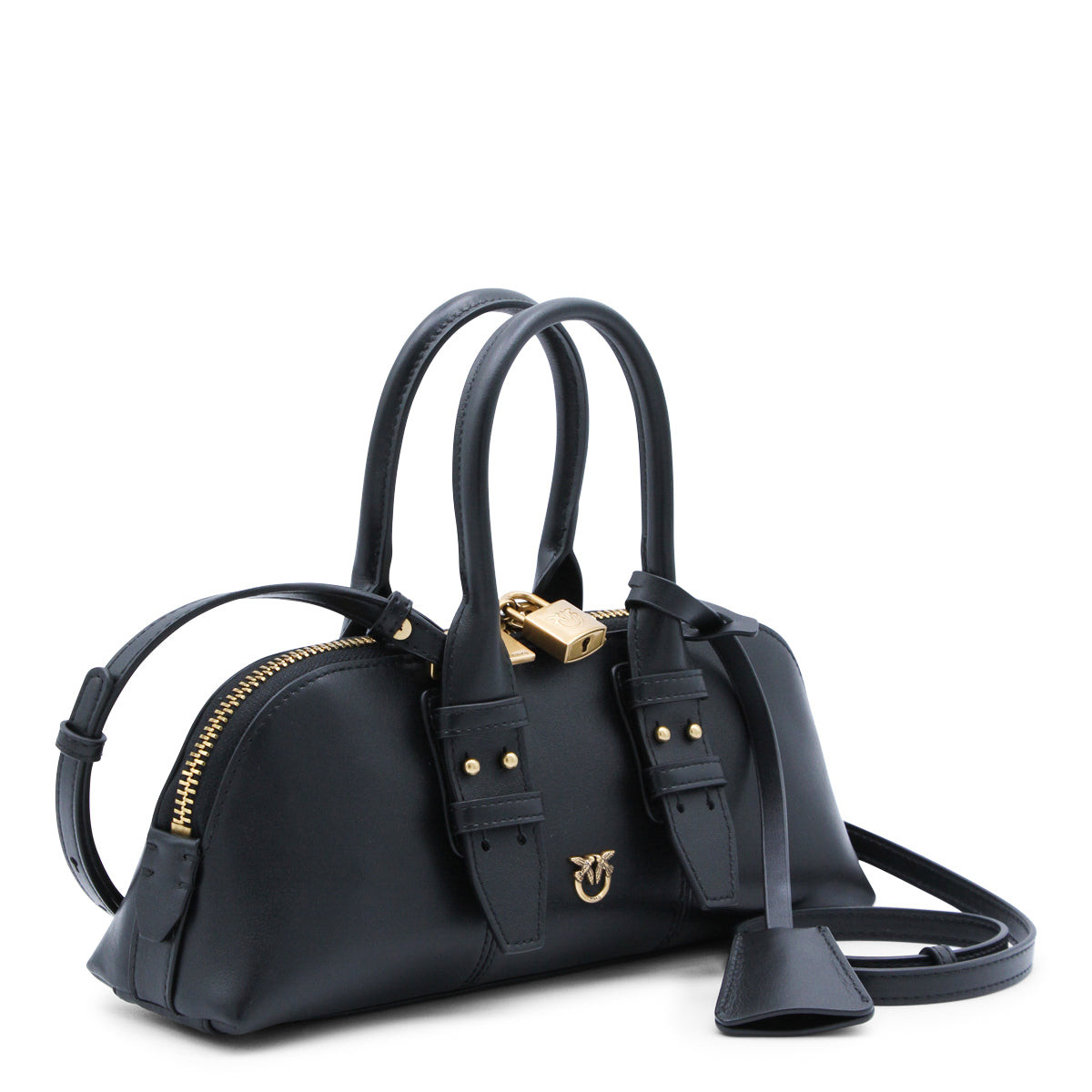 BLACK BOWLING BAG TOP HANDLE BAG