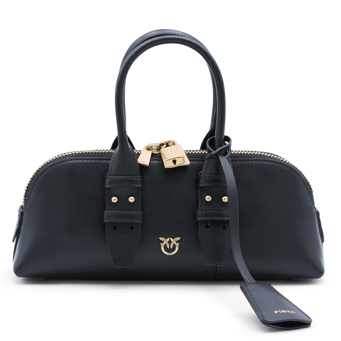 BLACK BOWLING BAG TOP HANDLE BAG