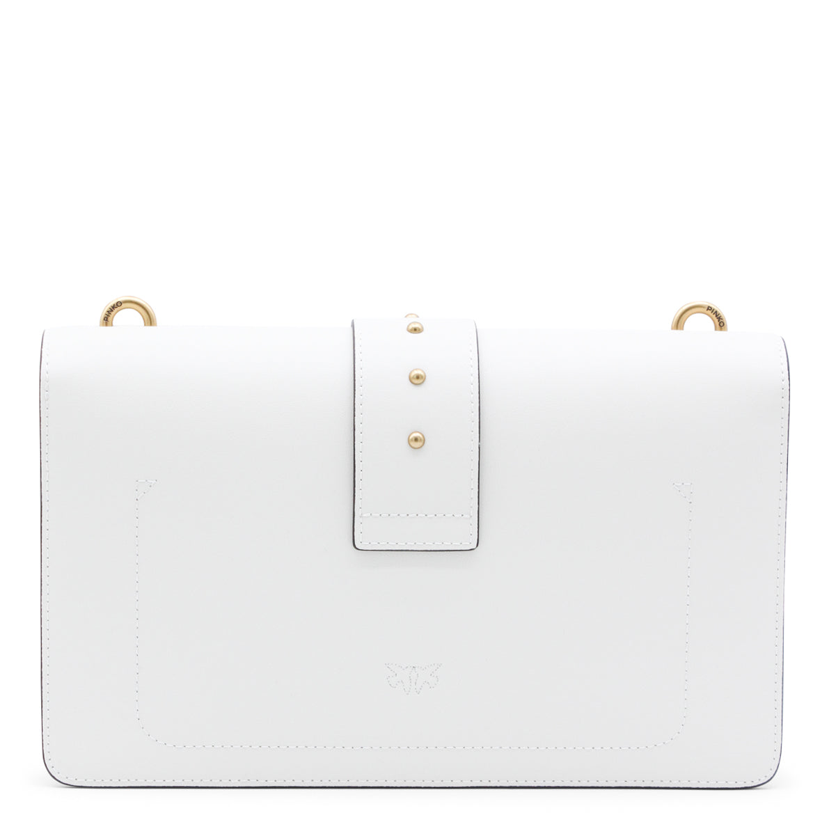 WHITE LEATHER LOVE ONE CLASSIC SHOULDER BAG