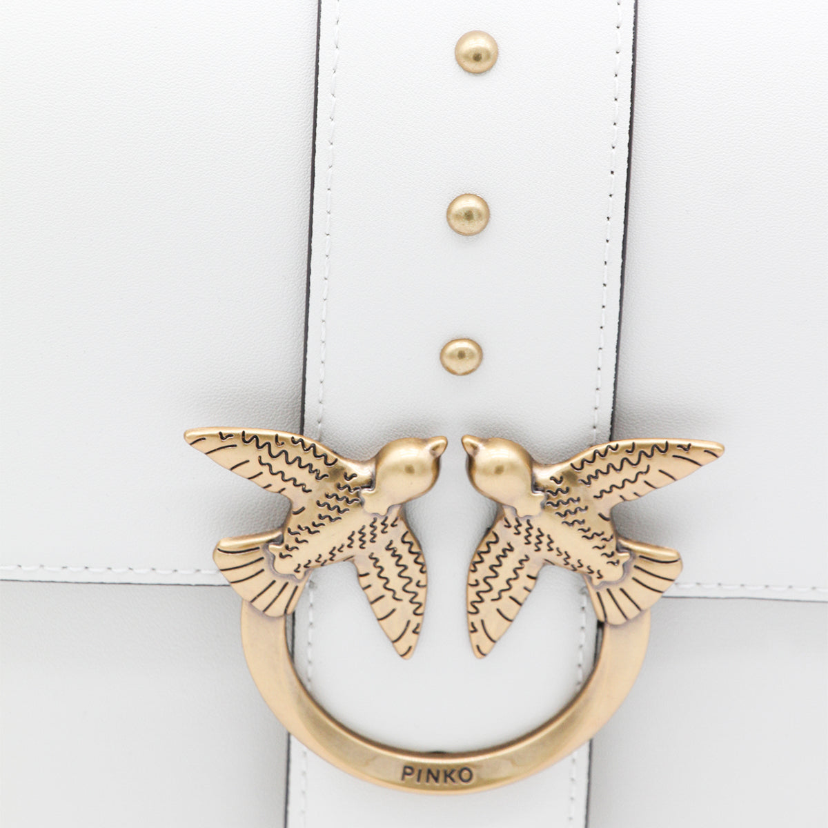 WHITE LEATHER LOVE ONE CLASSIC SHOULDER BAG