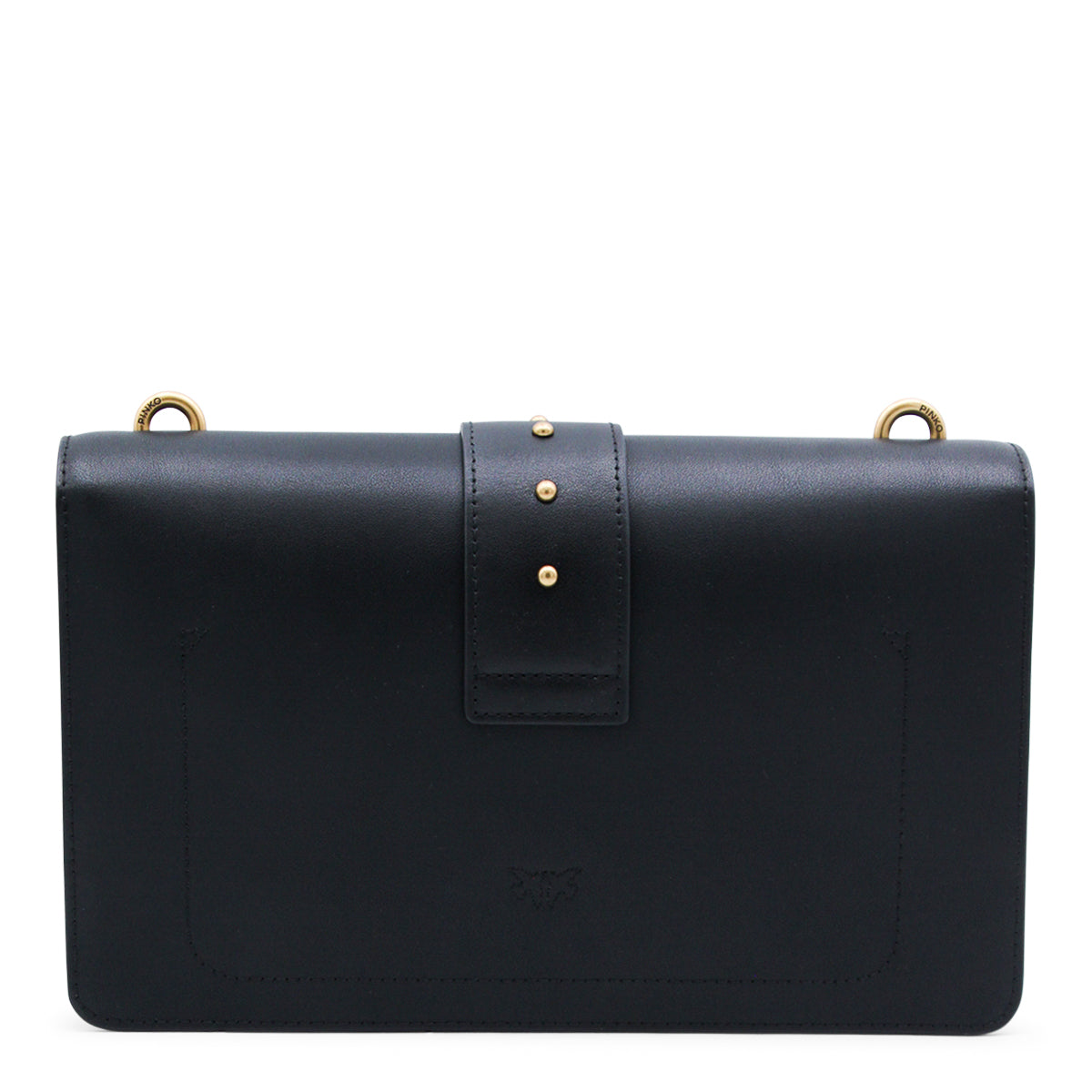 BLACK LEATHER LOVE ONE CLASSIC SHOULDER BAG