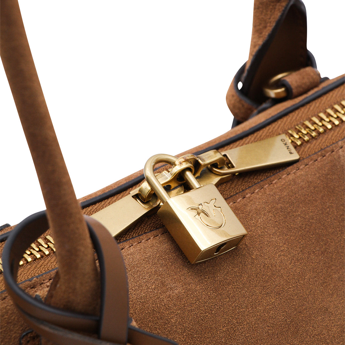 BROWN SUEDE ESCAPE TOP HANDLE BAG