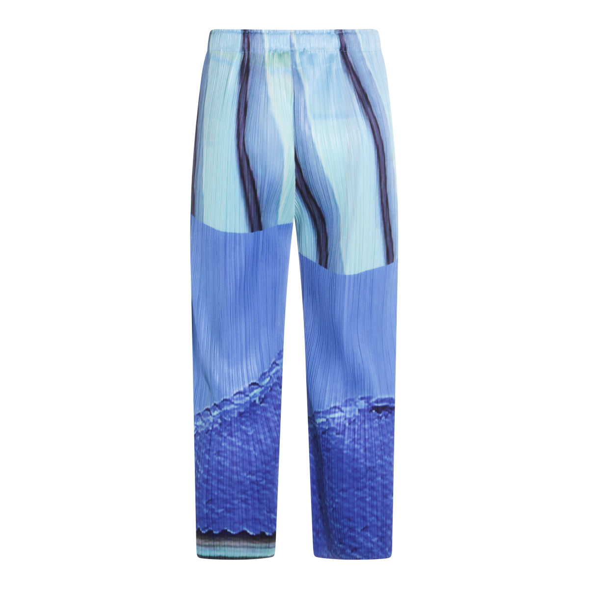 BLUE AND YELLOW PLEATED PANT