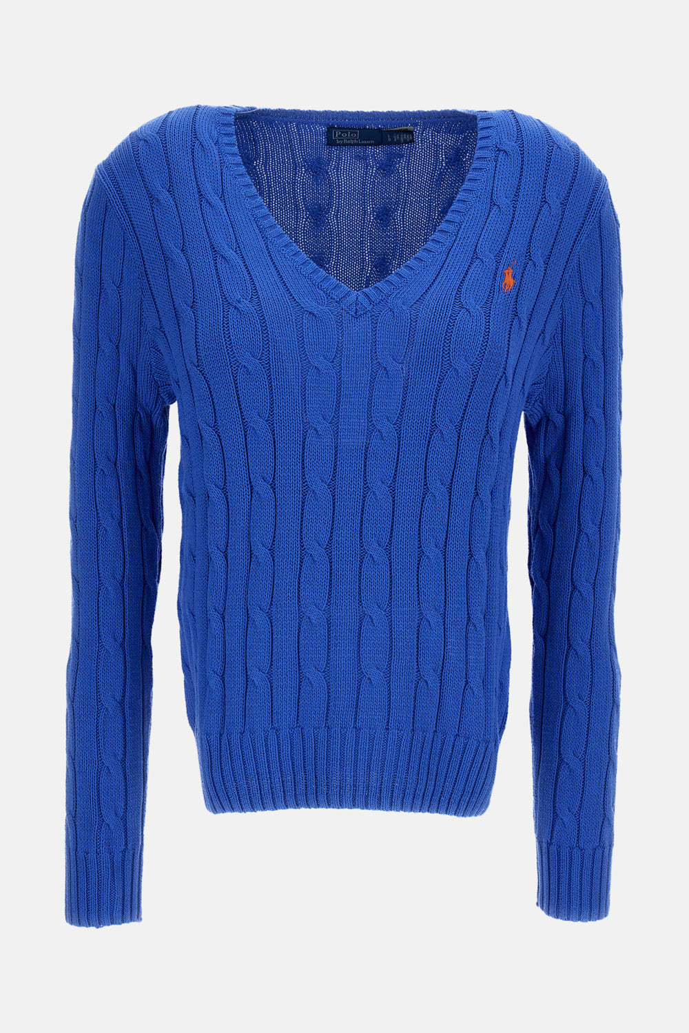 CABLE KNIT V NECK SWEATER
