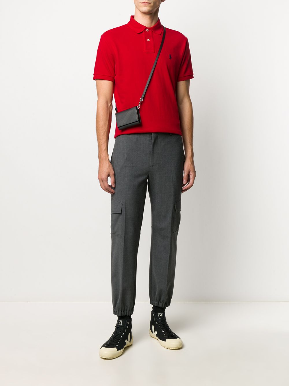 BRIGHT RED COTTON POLO SHIRT