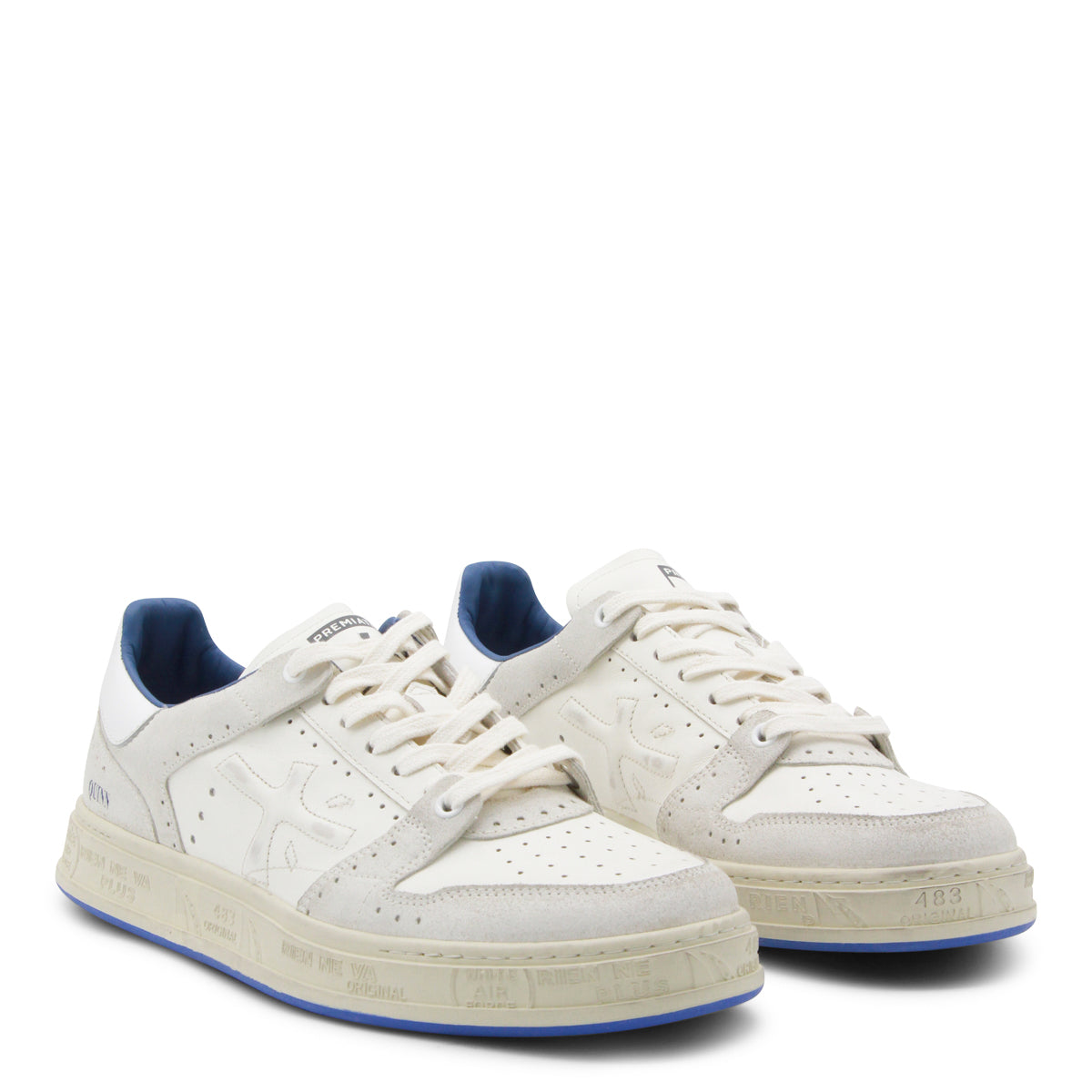 WHITE AND BLUE SNEAKERS