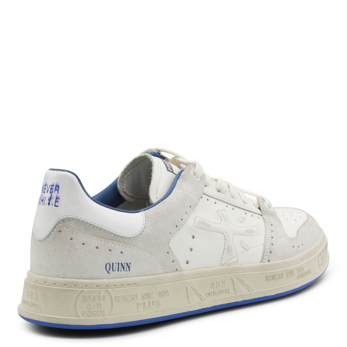WHITE AND BLUE SNEAKERS