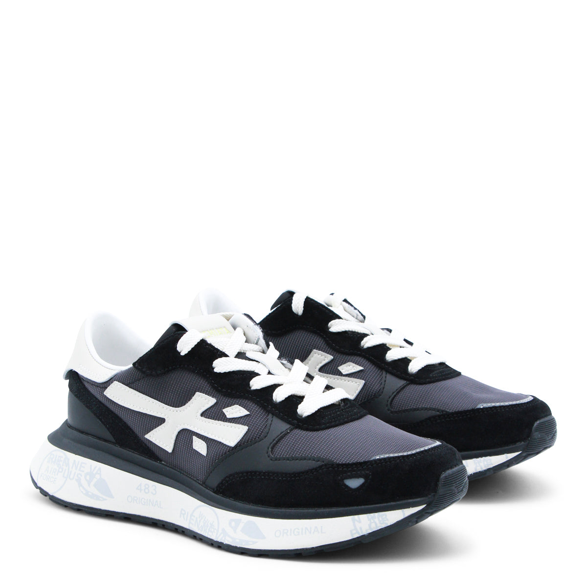 NAVY LEATHER LAURYN SNEAKERS