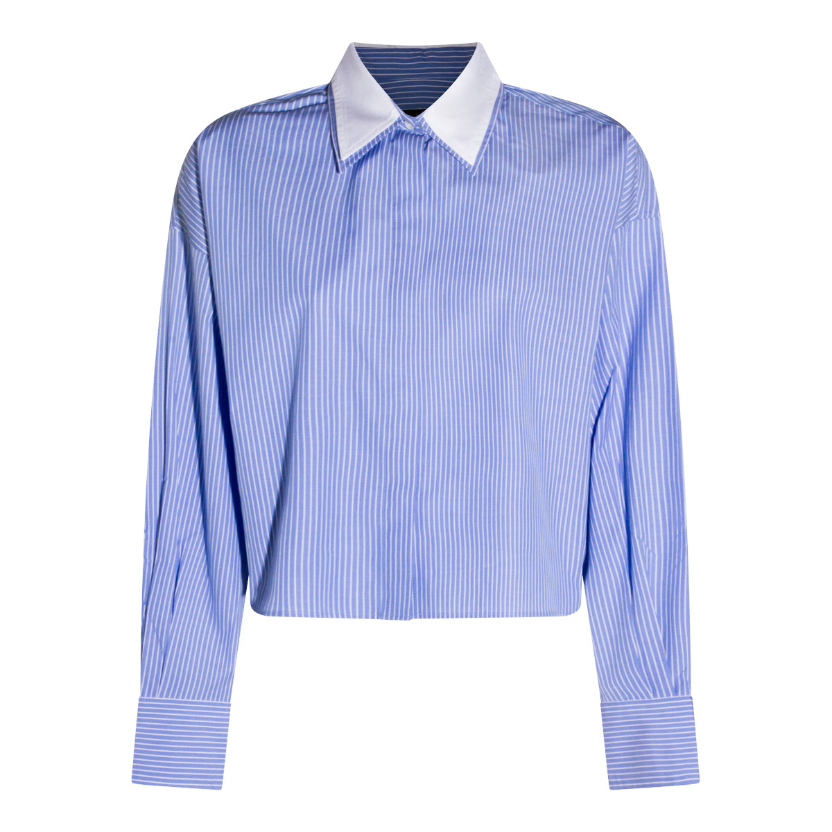 WHITE AND BLUE COTTON SHIRT