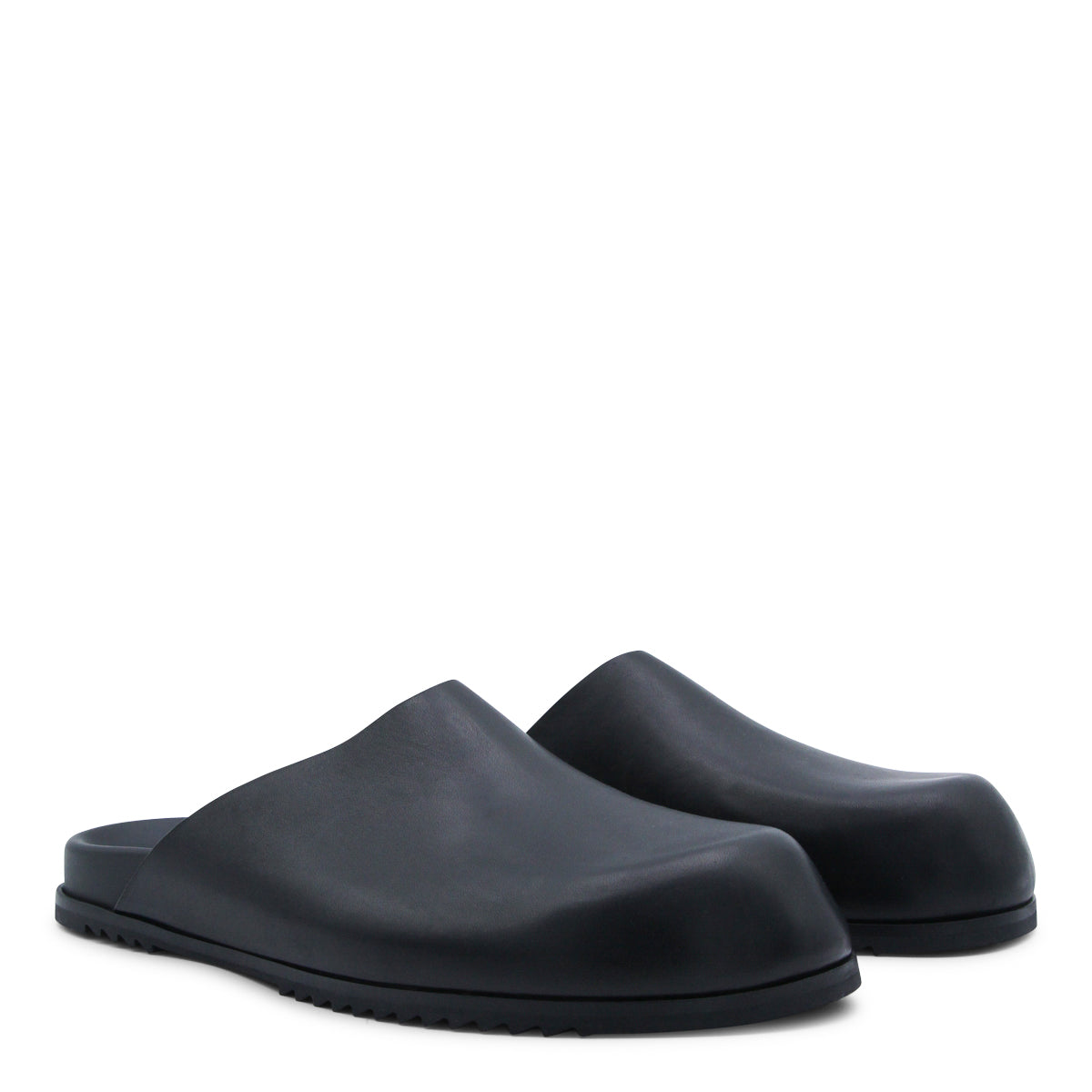 BLACK LEATHER SANDALS