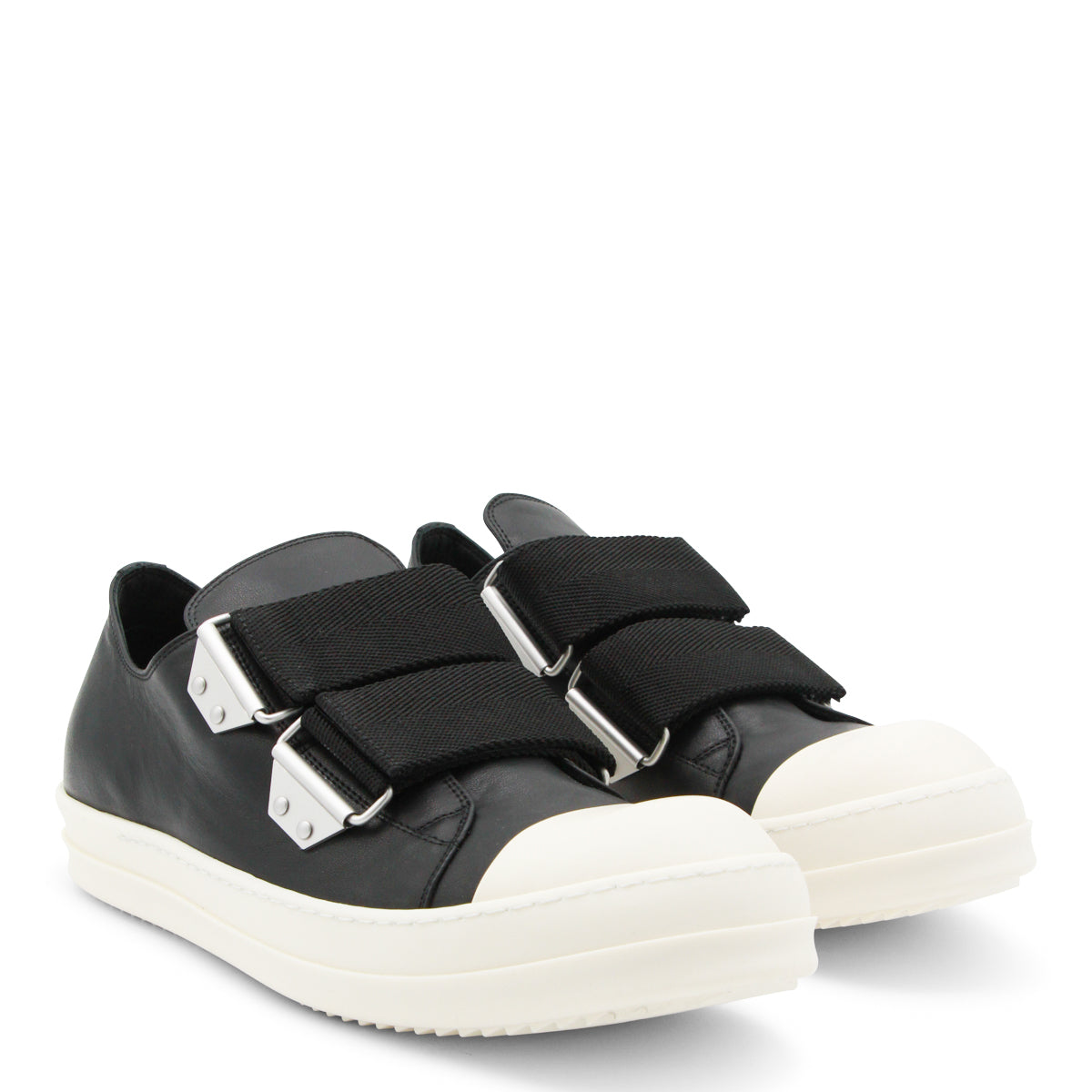 BLACK AND MILK LEATHER SNEAKERS