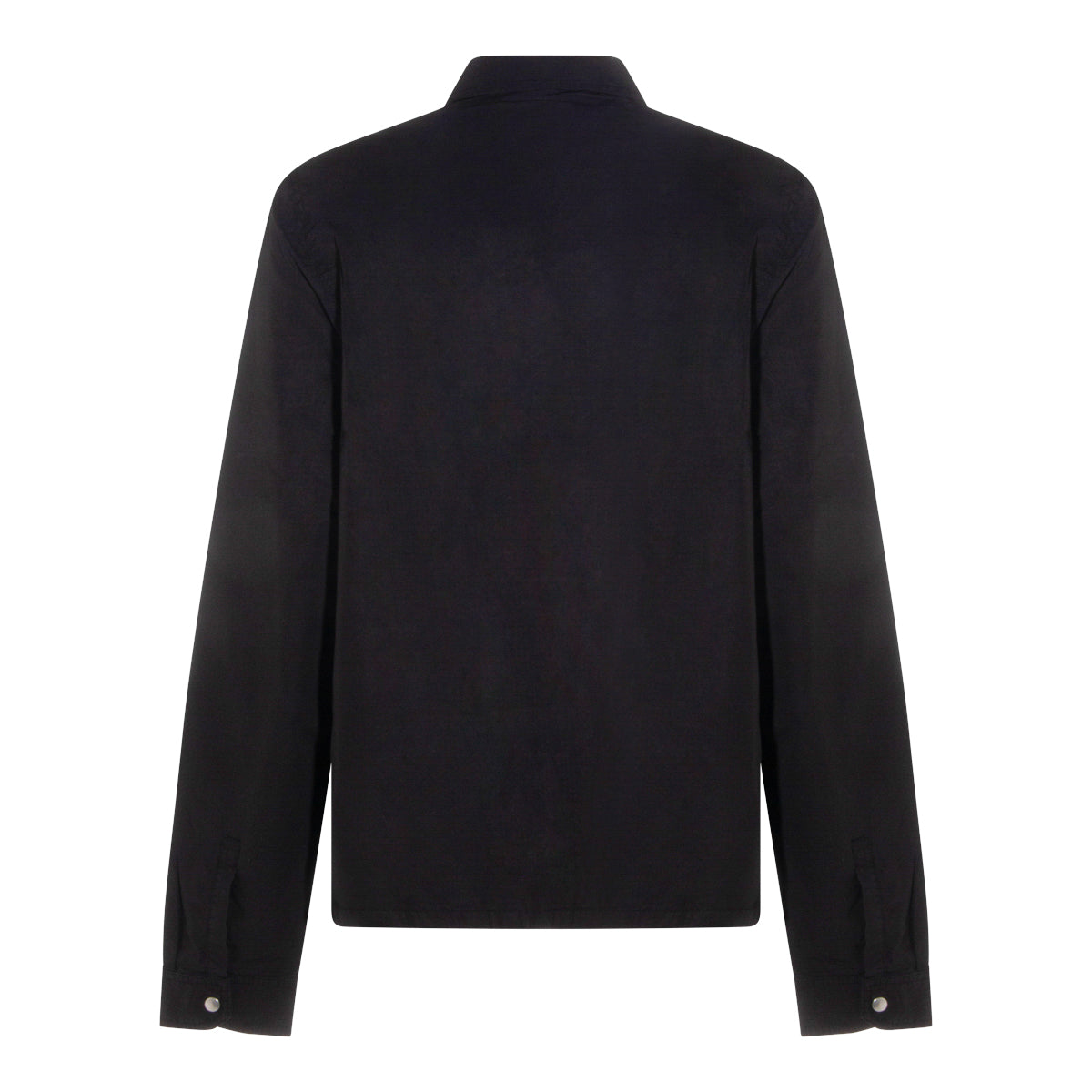 BLACK COTTON ZIP FRONT CASUAL JACKET