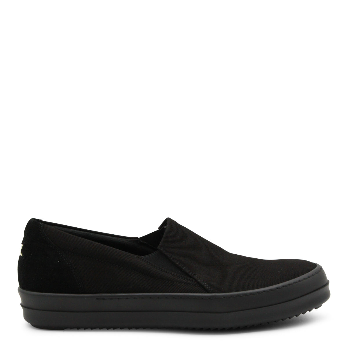 BLACK AND BLACK COTTON SLIP ON SNEAKERS
