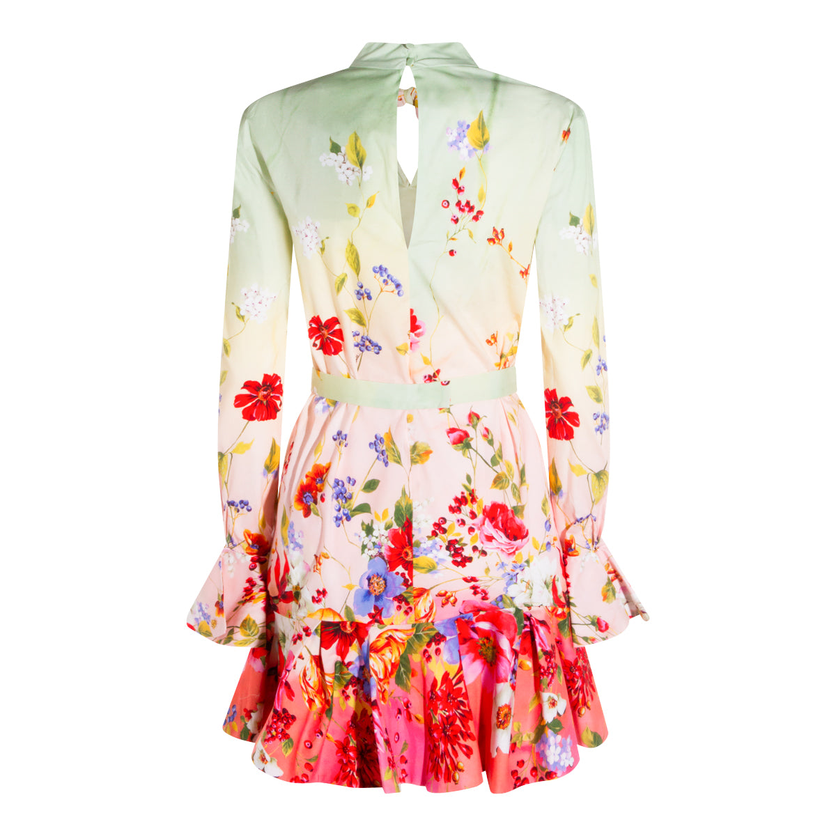 GREEN AND PINK COTTON DRESS