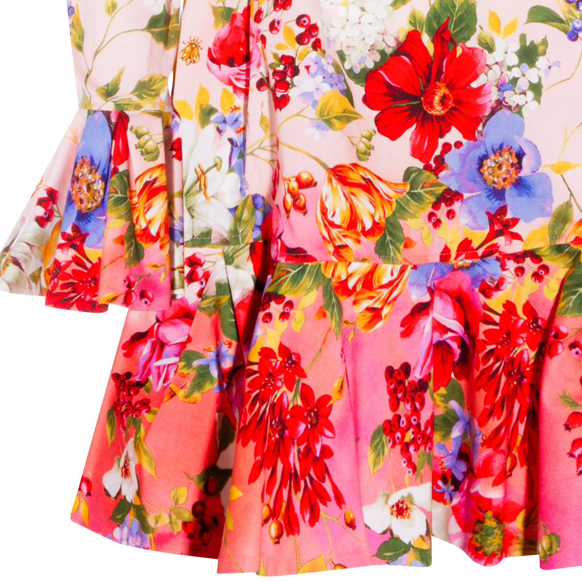 GREEN AND PINK COTTON DRESS