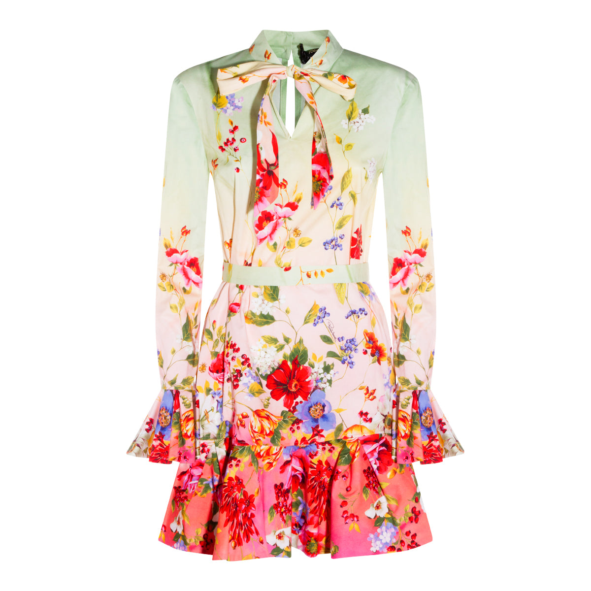 GREEN AND PINK COTTON DRESS
