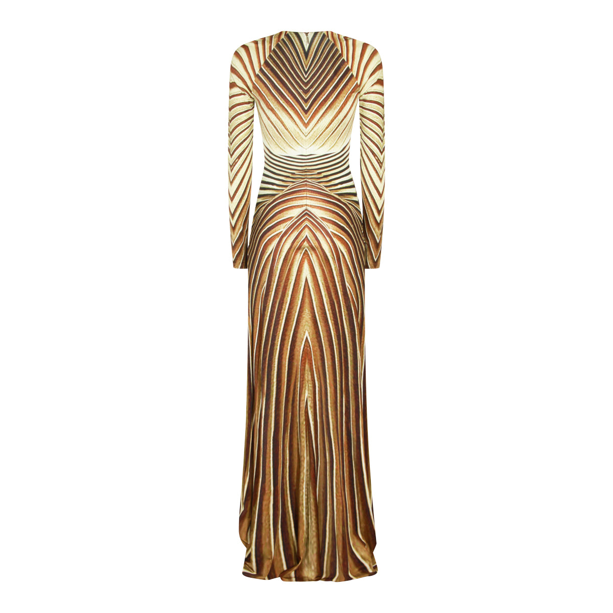 BROWN AND GOLD MAXI DRESS