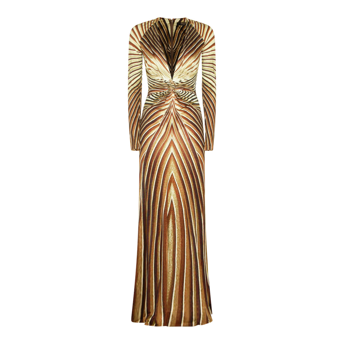 BROWN AND GOLD MAXI DRESS