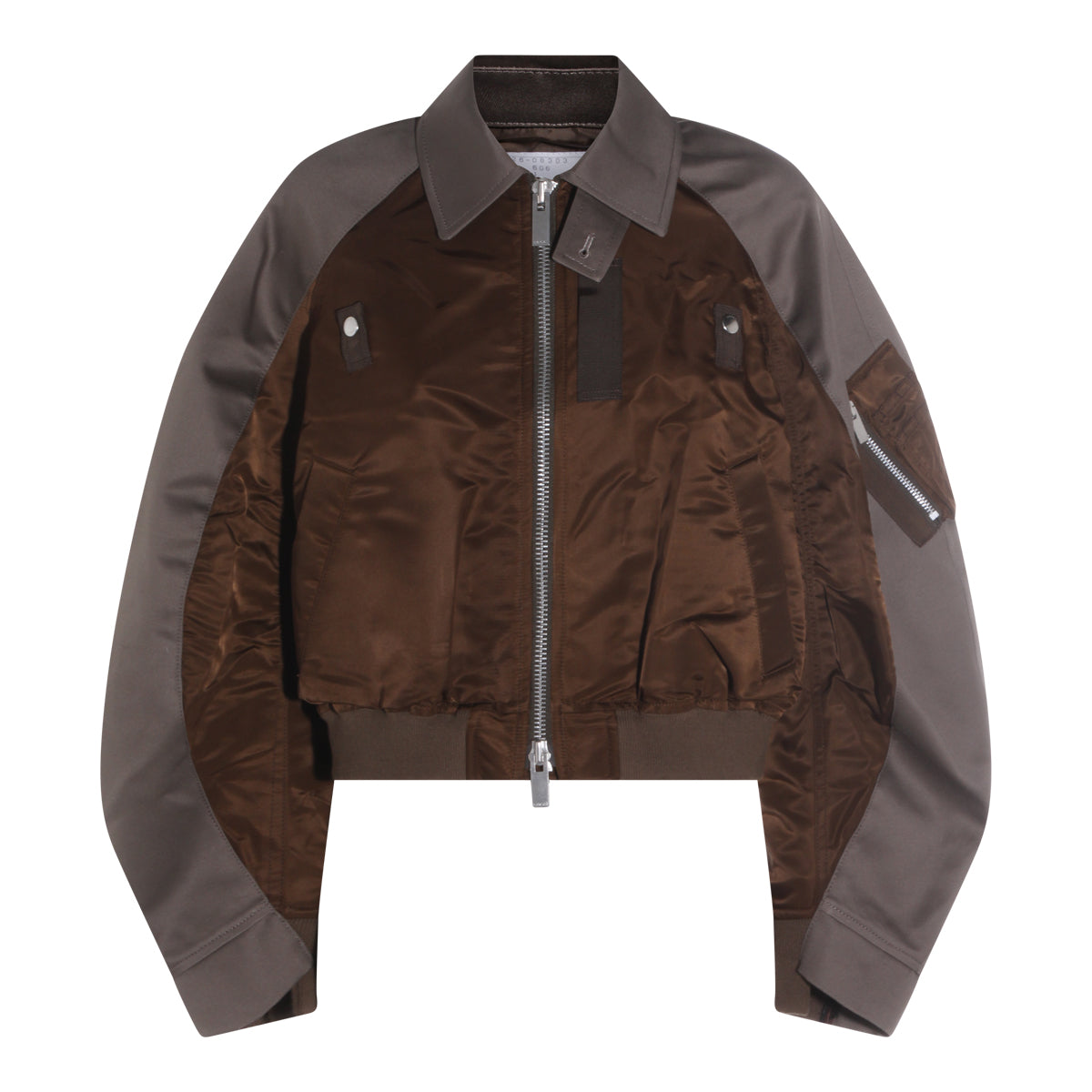 BROWN AND GREY NYLON CASUAL JACKET