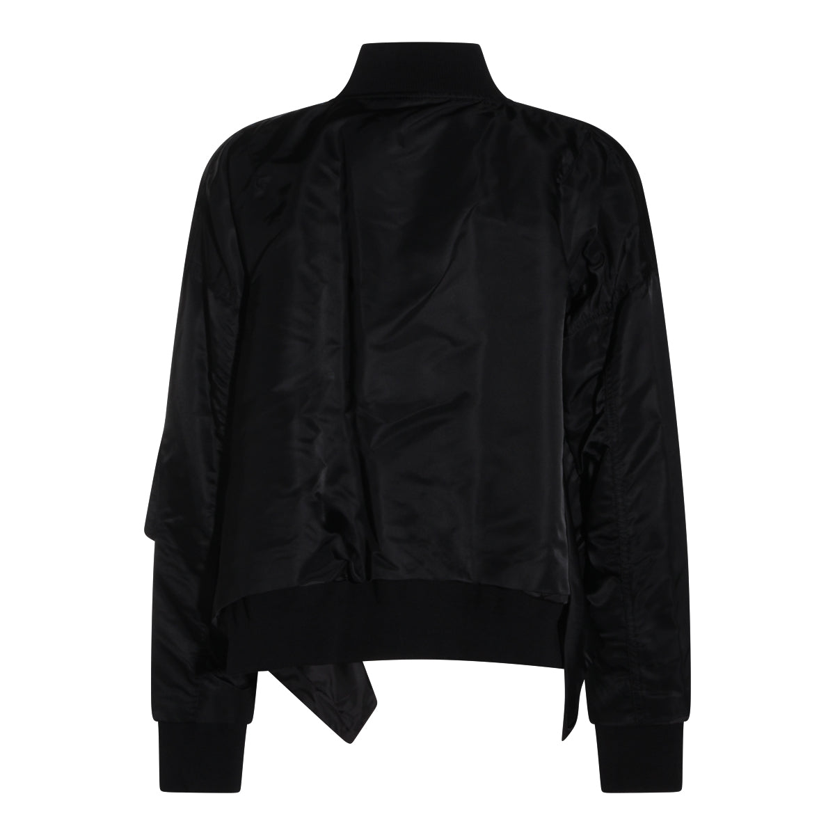 BLACK ZIPPED BOMBER JACKET