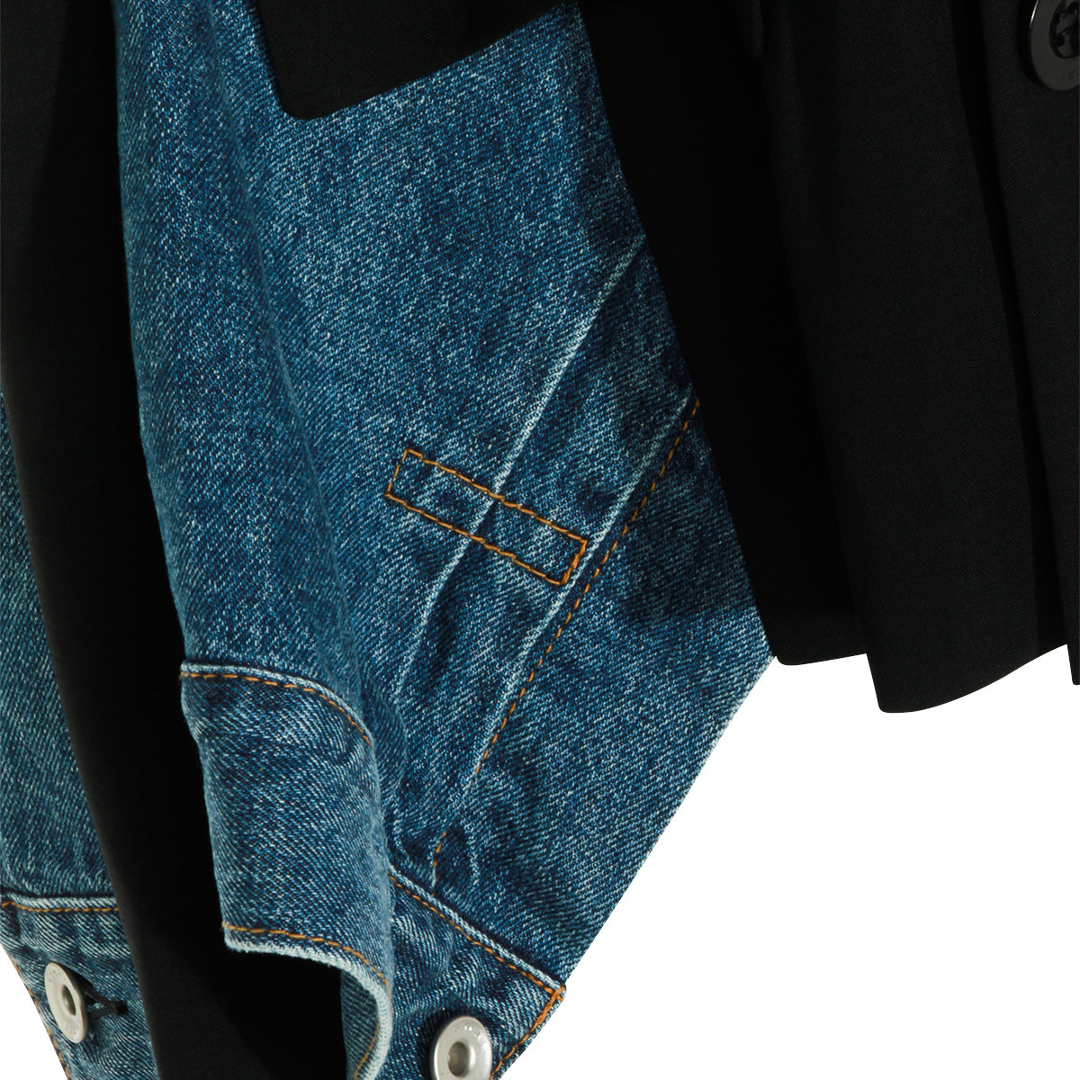 BLACK AND DENIM WOOL JACKET
