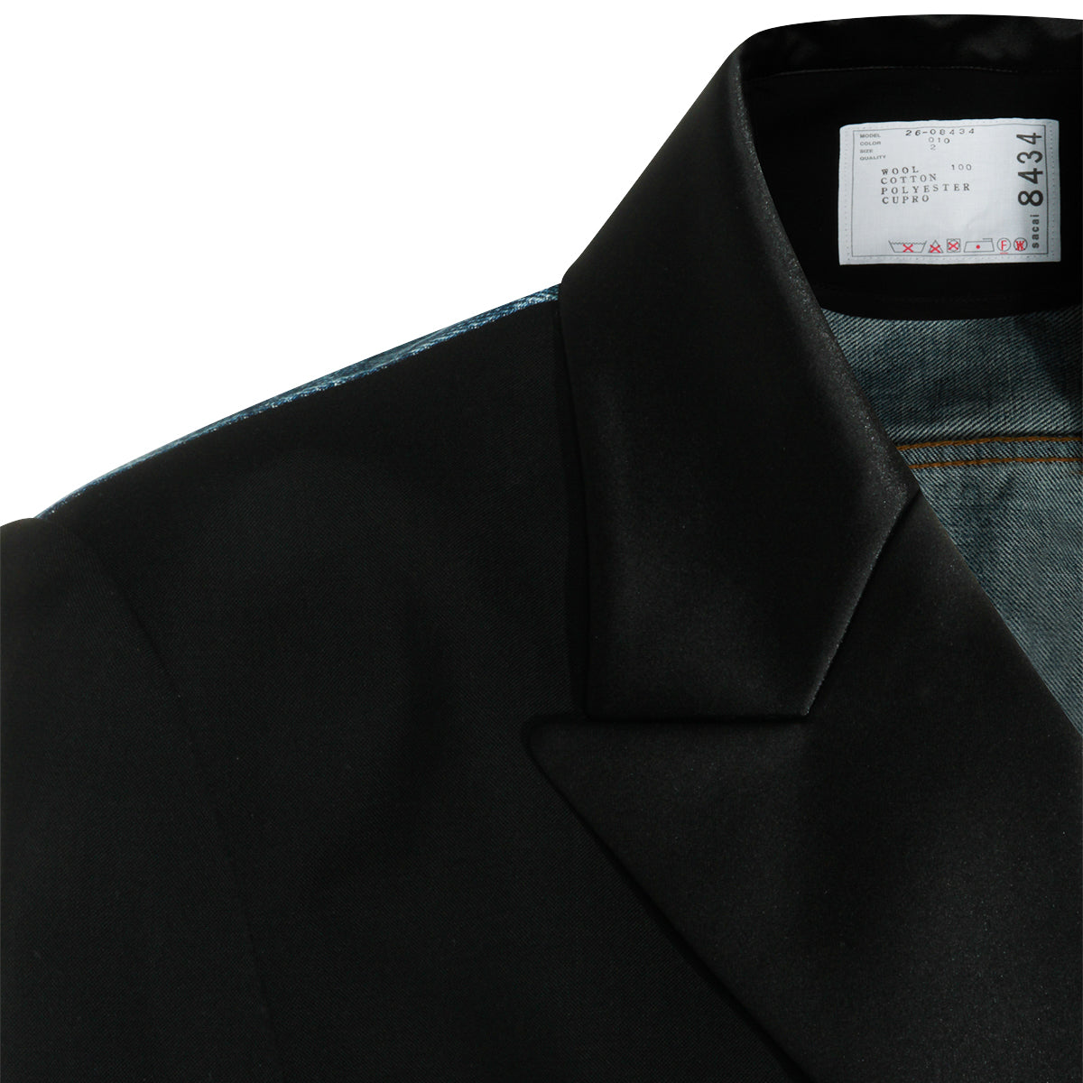 BLACK AND DENIM WOOL JACKET