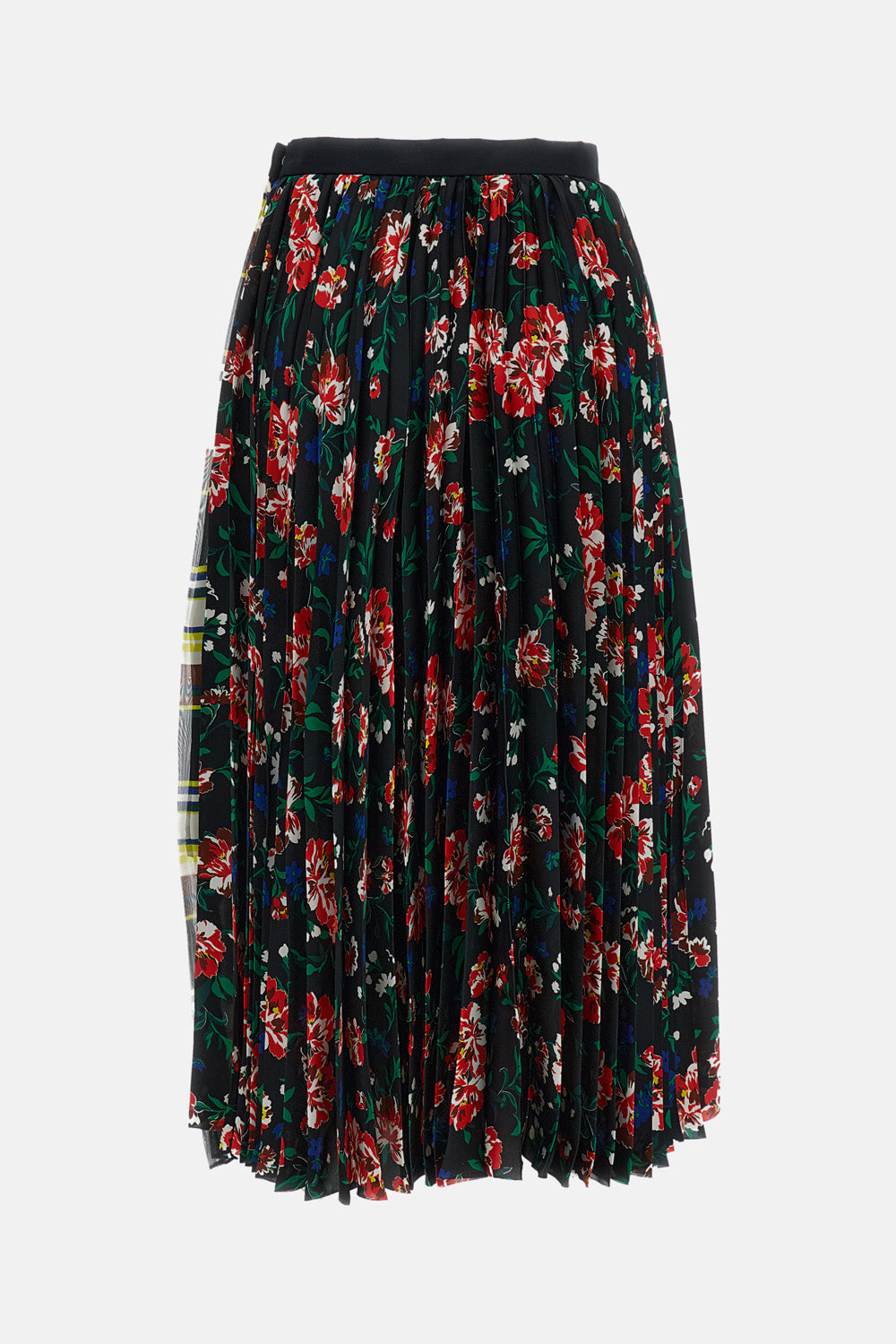 PATTERN MIX PLEATED SKIRT