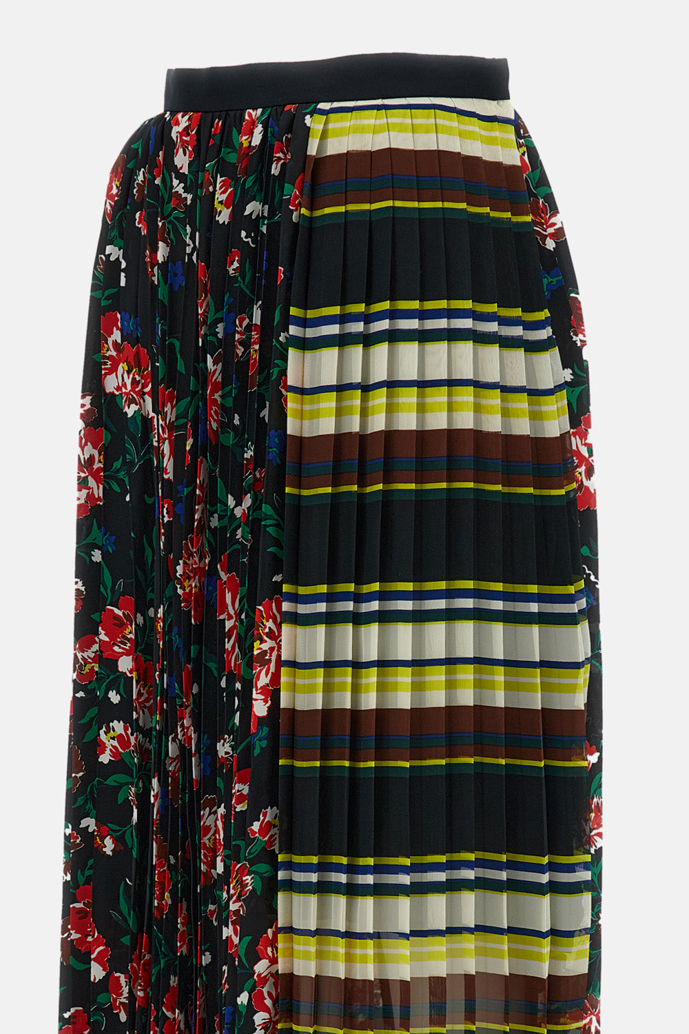 PATTERN MIX PLEATED SKIRT