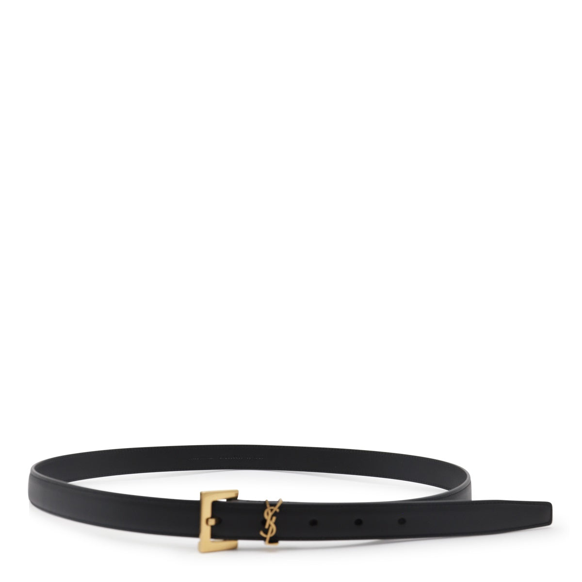 BLACK AND GOLD LEATHER BELT