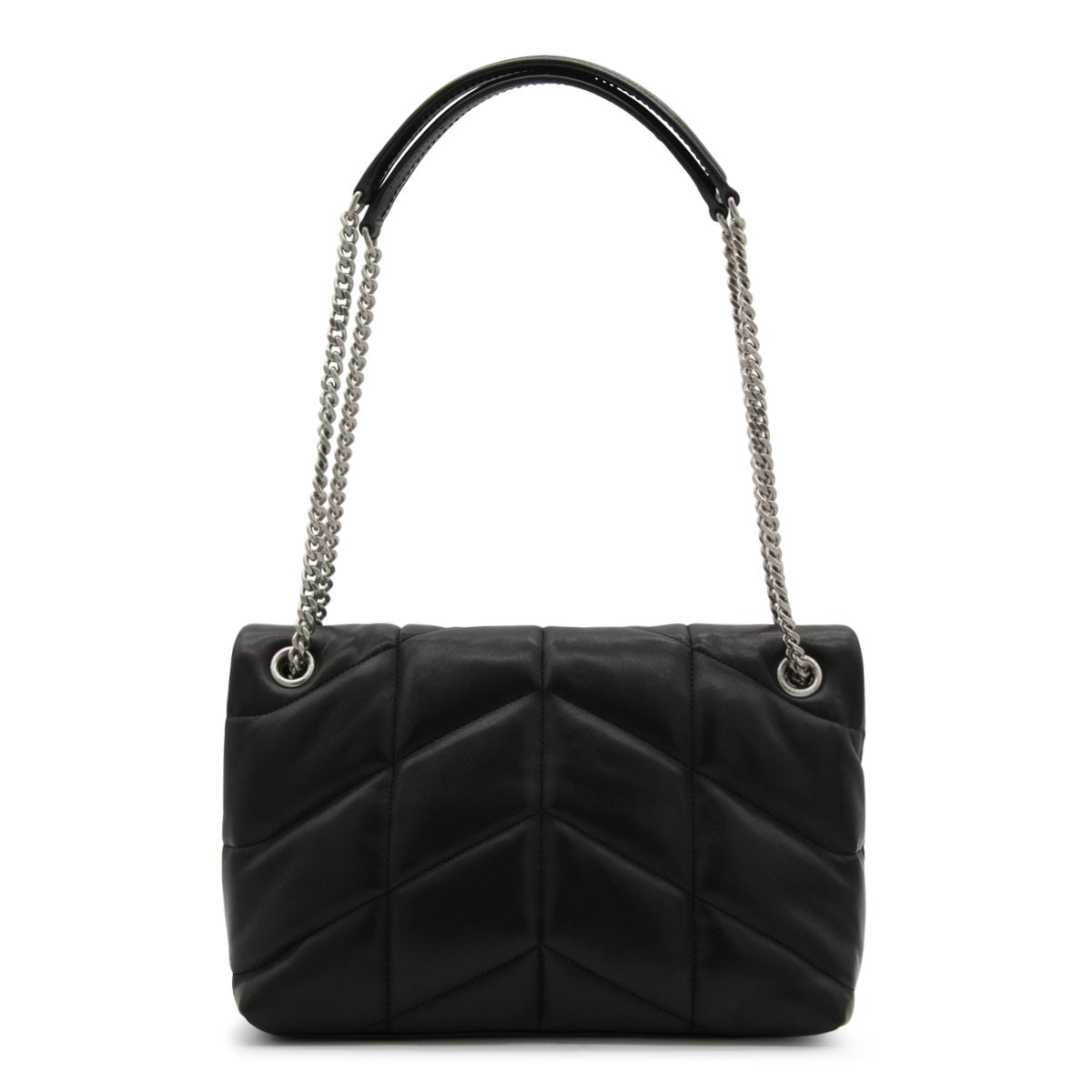 BLACK LEATHER YSL BO MNG PUFFER S
