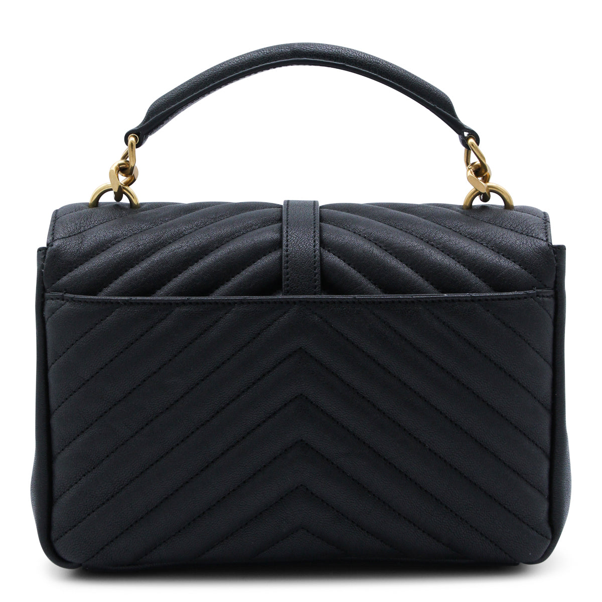 BLACK LAMB LEATHER YSL BO MNG COLLEGE M CROSSBODY BAG