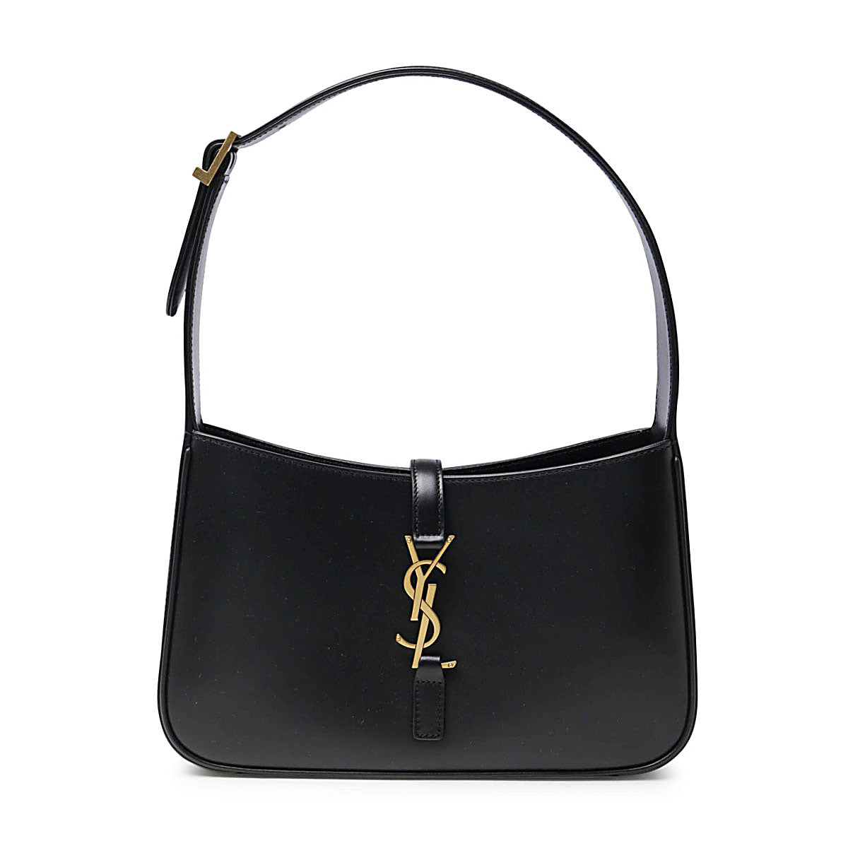 BLACK LEATHER LE 5 A 7 SHOULDER BAG