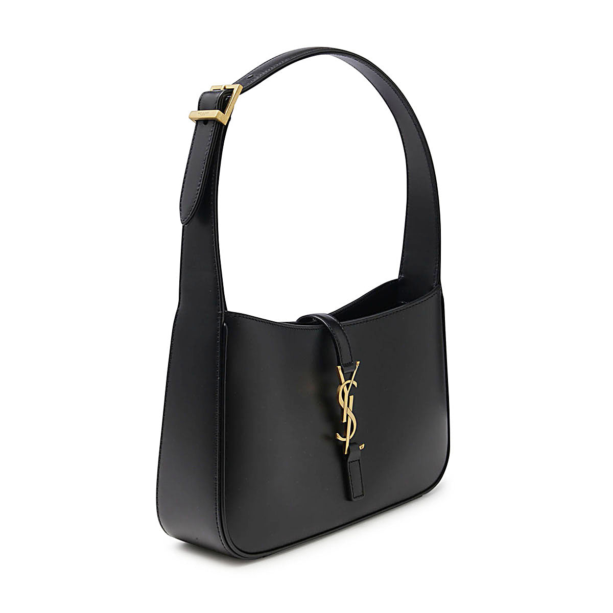 BLACK LEATHER LE 5 A 7 SHOULDER BAG