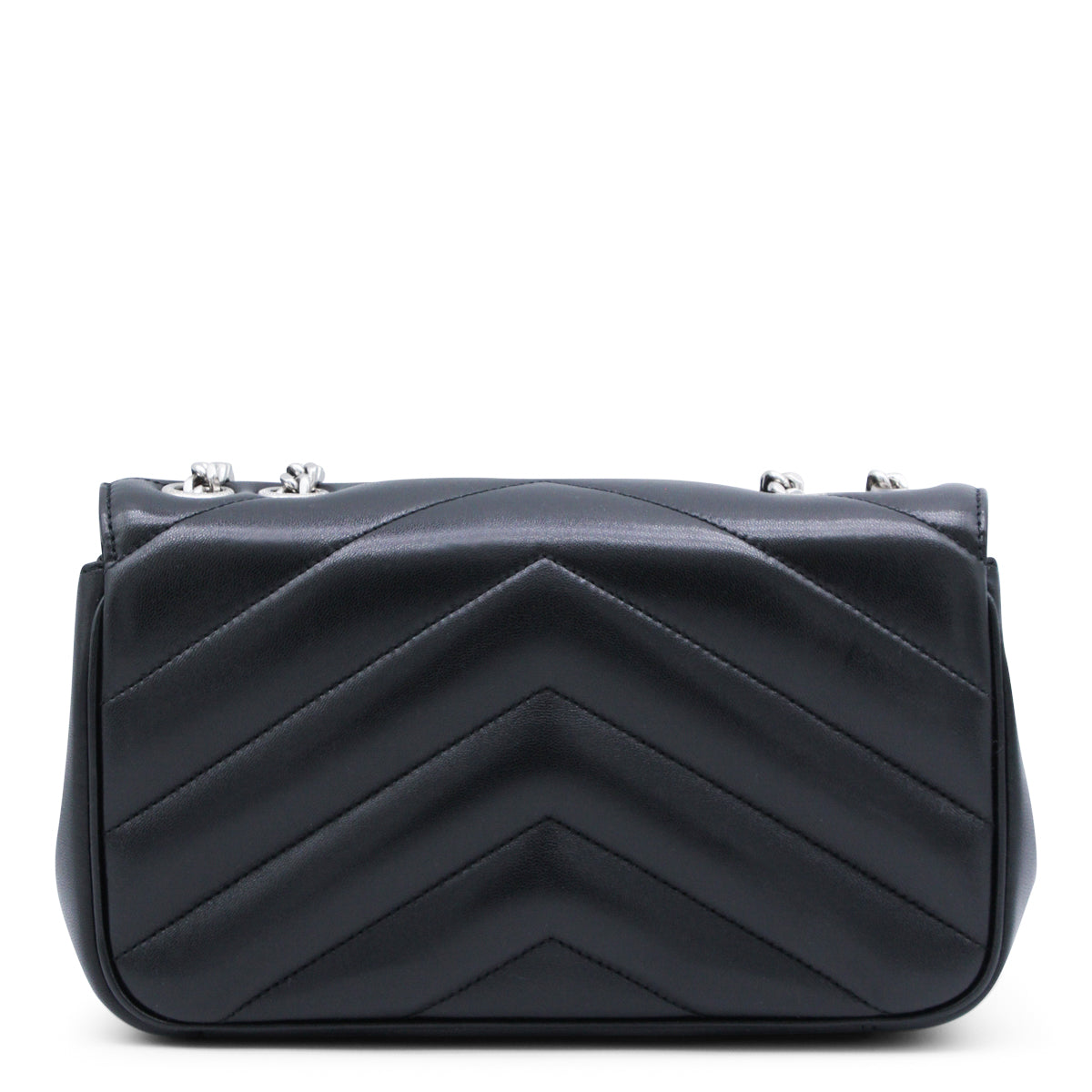 BLACK LEATHER LOULOU S SHOULDER BAG