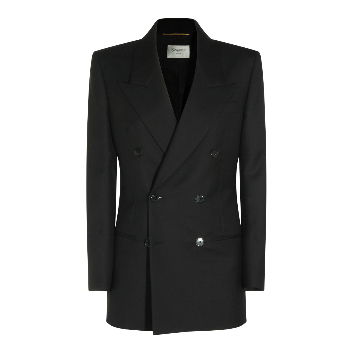 BLACK WOOL DOUBLE BREASTED BLAZER