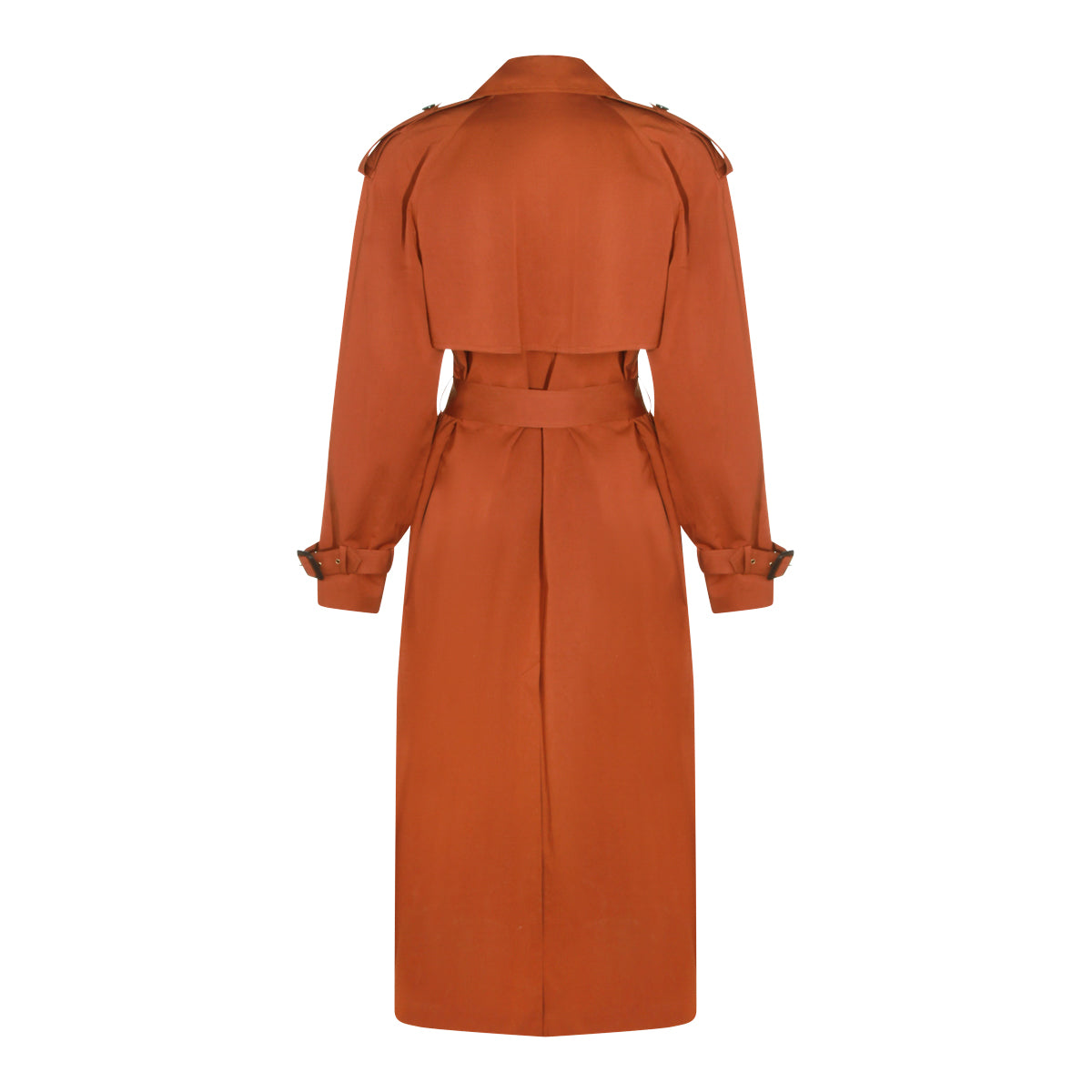 DARK ORANGE COTTON TRENCH COAT
