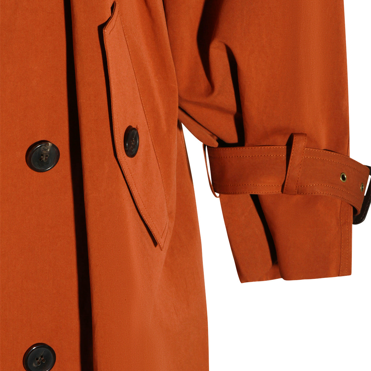 DARK ORANGE COTTON TRENCH COAT