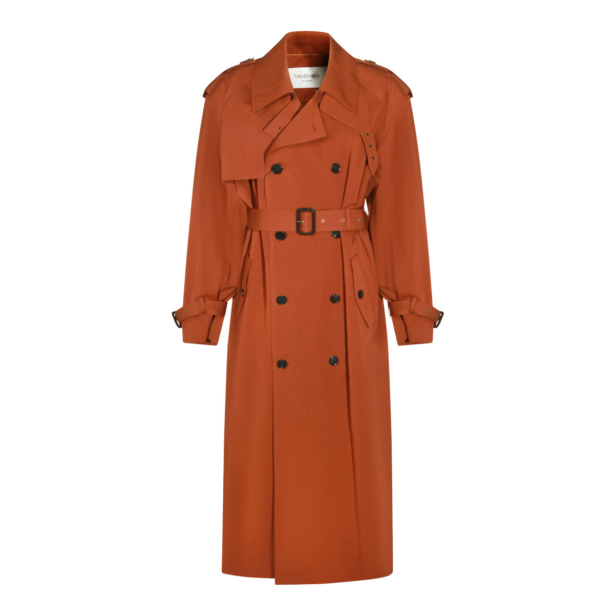 DARK ORANGE COTTON TRENCH COAT