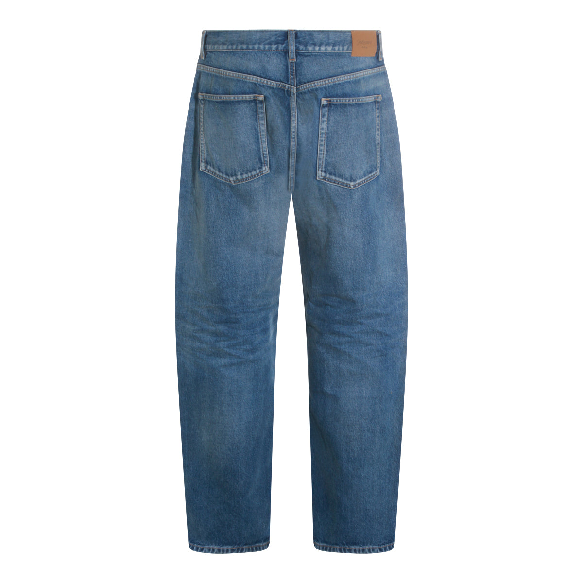 BLUE COTTON HIGH RISE JEANS