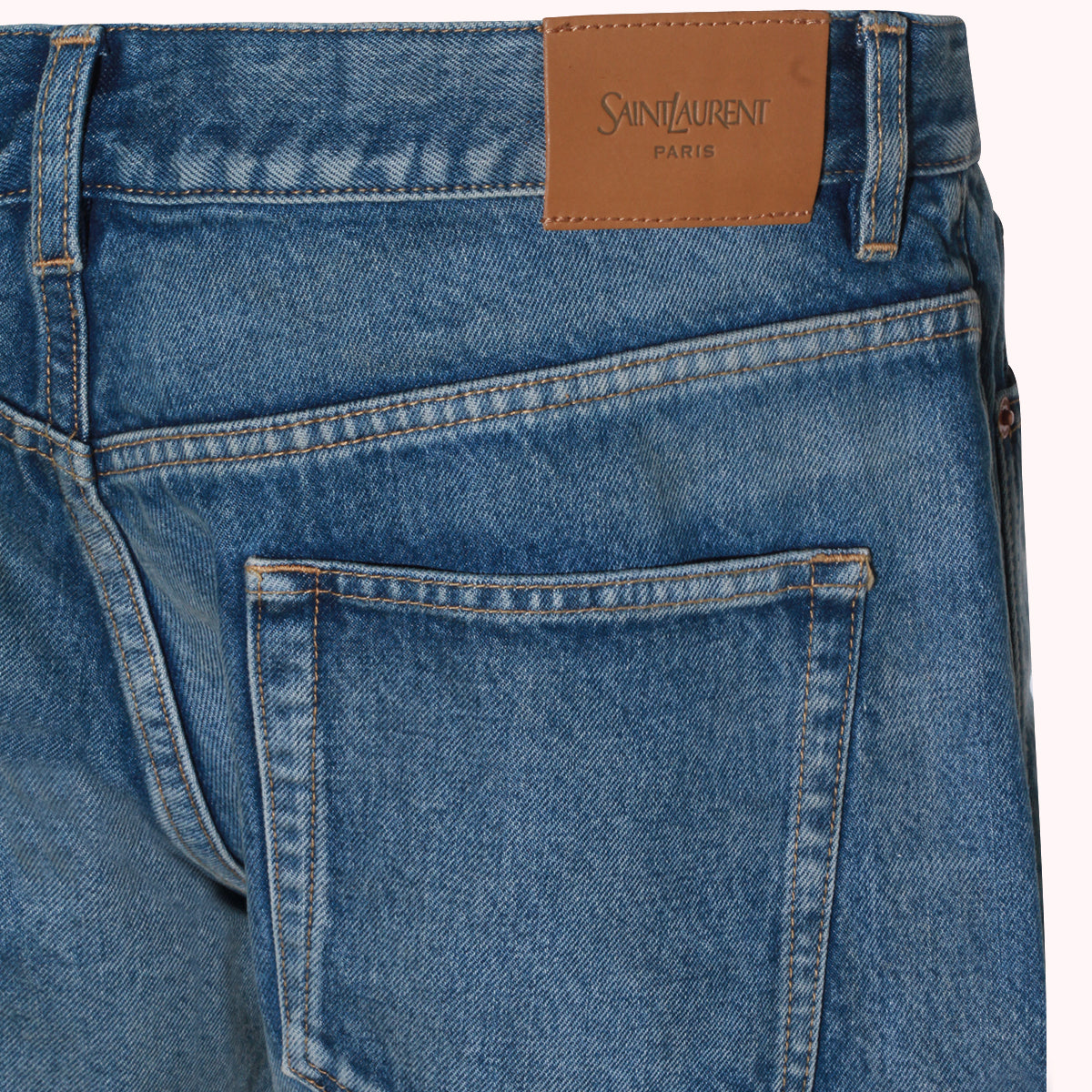 BLUE COTTON HIGH RISE JEANS