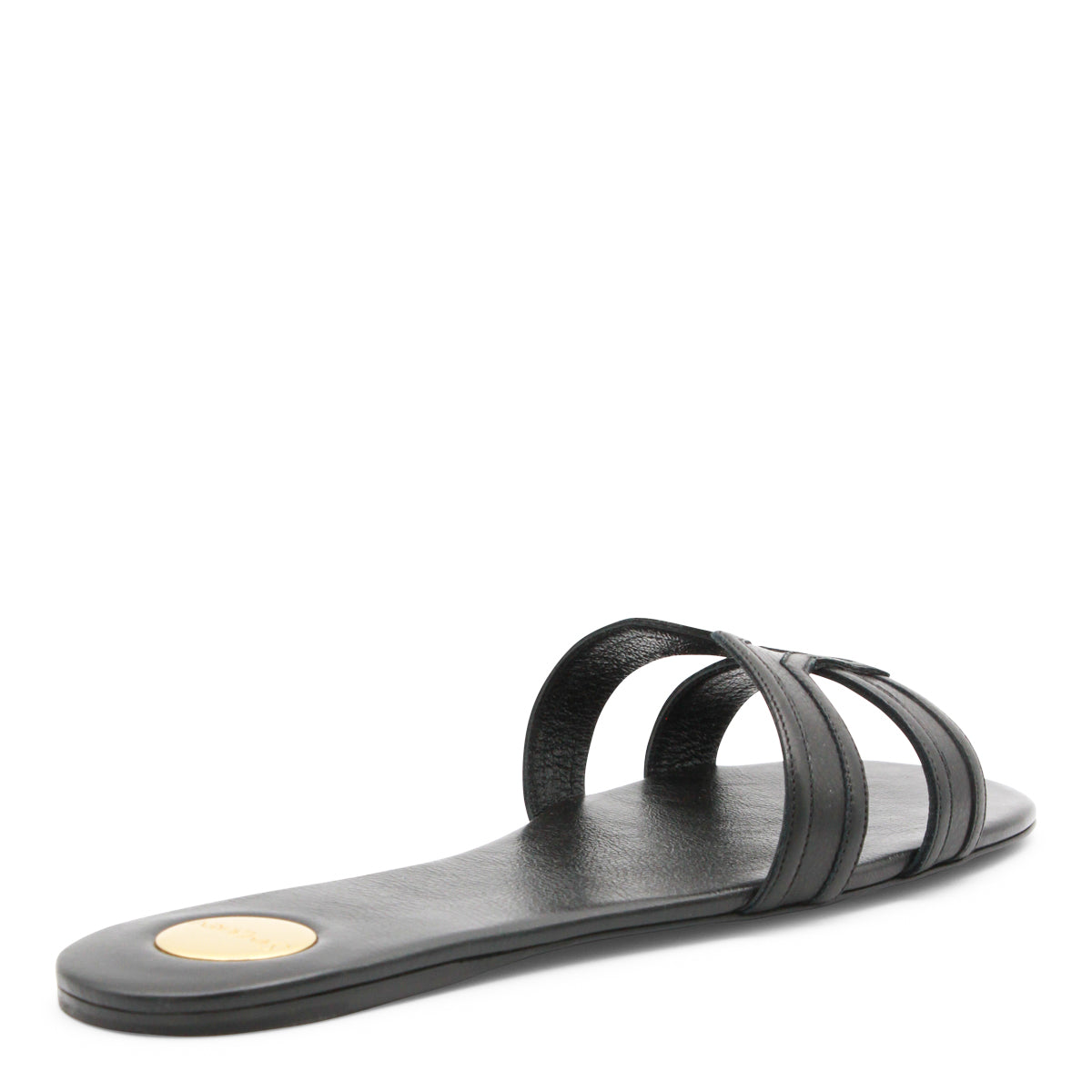 BLACK LEATHER FLATS