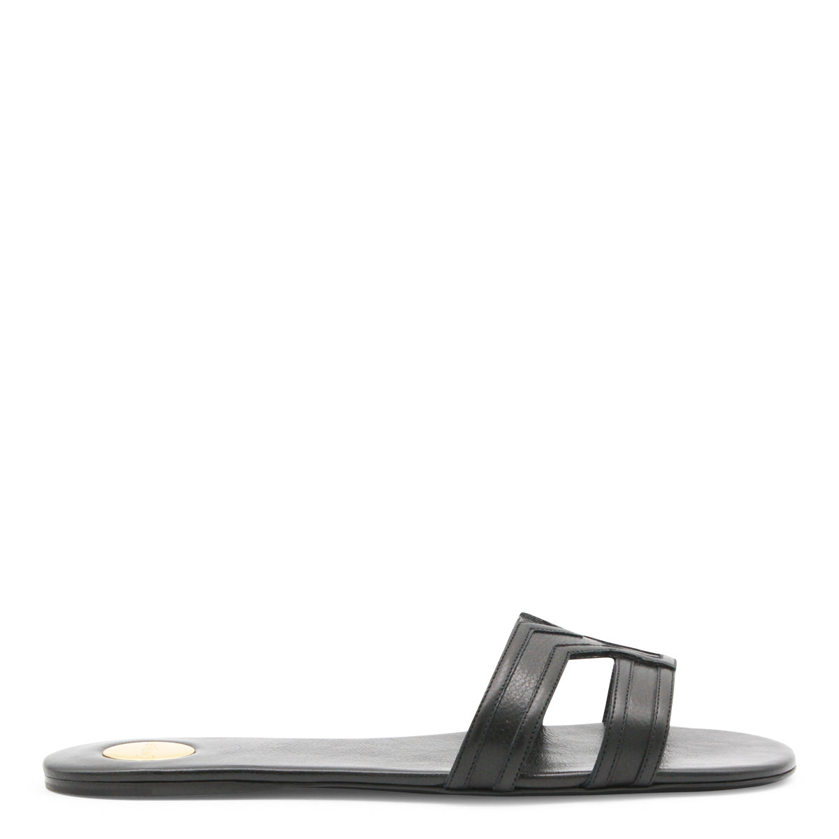 BLACK LEATHER FLATS